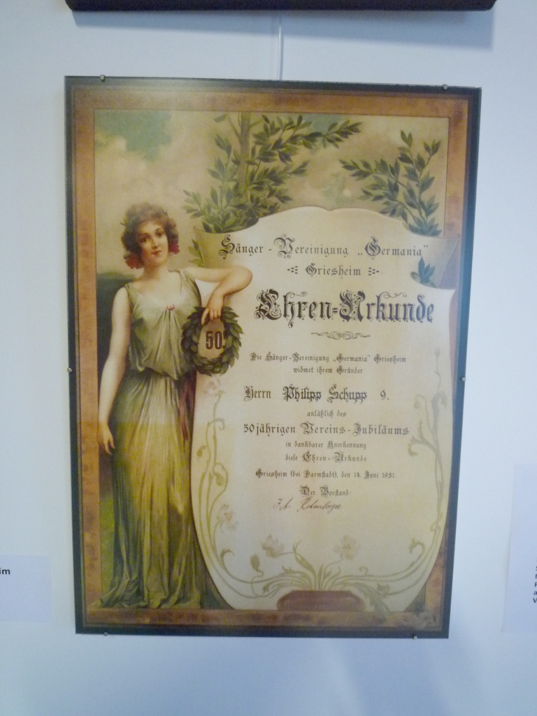 21.01.2011: Ausstellungseröffnung im Griesheimer Museum 130 Jahre Sängerbund-Germania u. 77 Jahre 